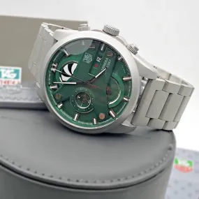 Tag Heuer Grand Carrera Cr7 1887 Green Chronograph Multi Dial Stainless Steel Th-Slv-Grn Men's Watch For Man - Gift
