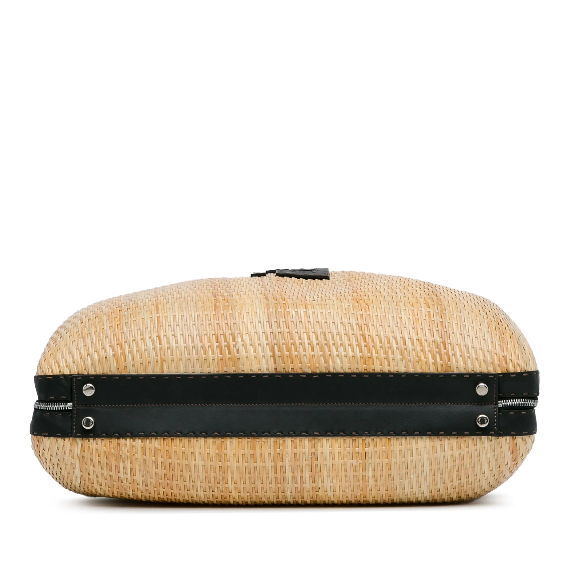 Tan Fendi Rattan Travel Bag