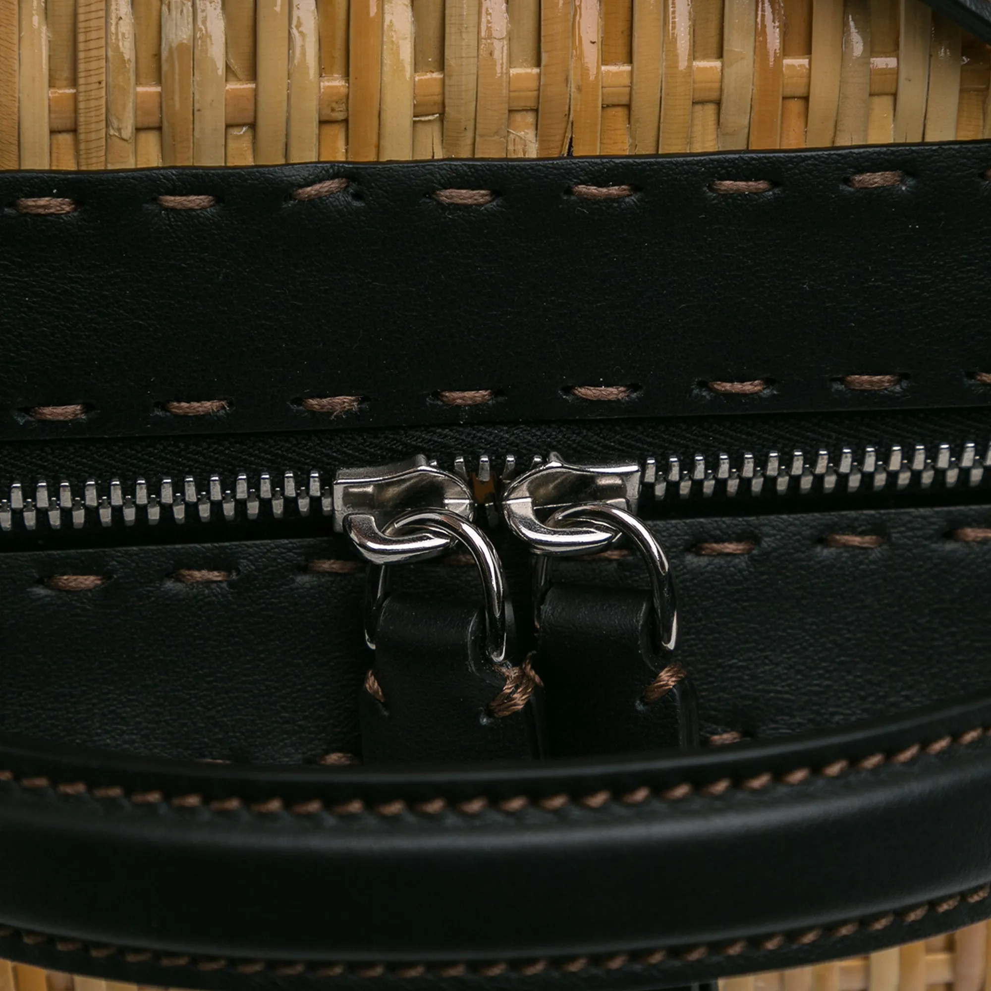 Tan Fendi Rattan Travel Bag