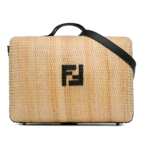 Tan Fendi Rattan Travel Bag