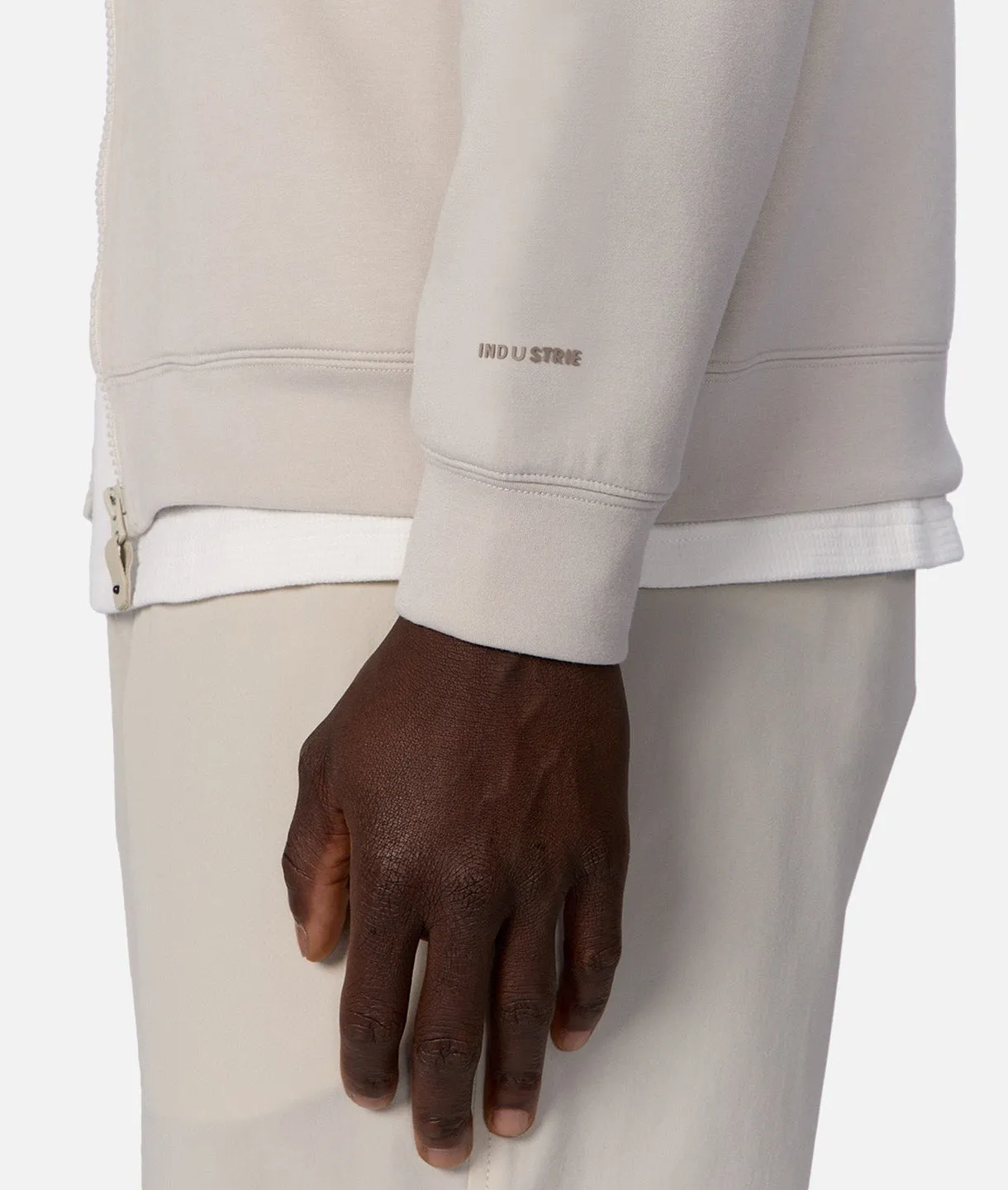 The Zip Thru Track Top - Stone