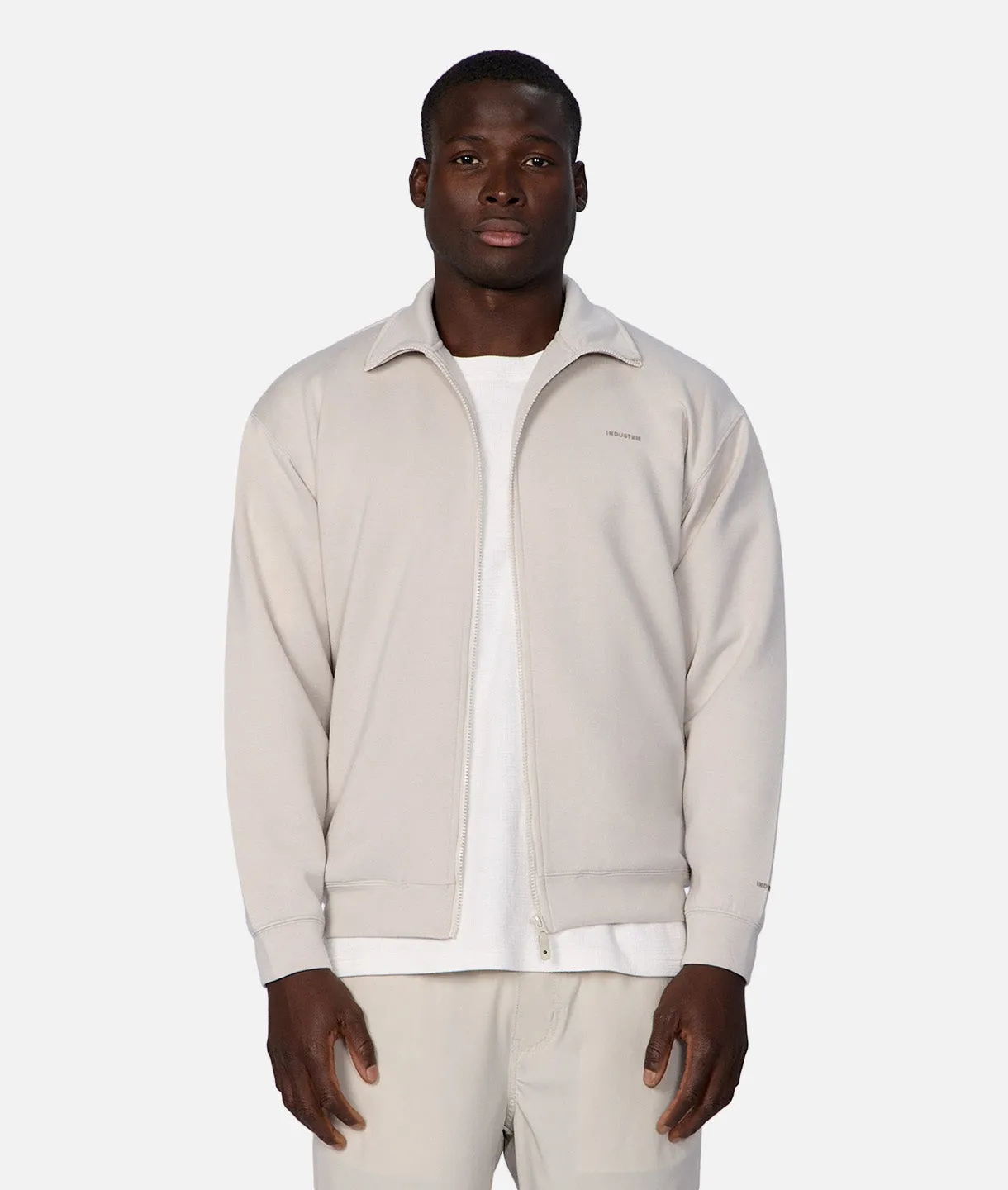 The Zip Thru Track Top - Stone