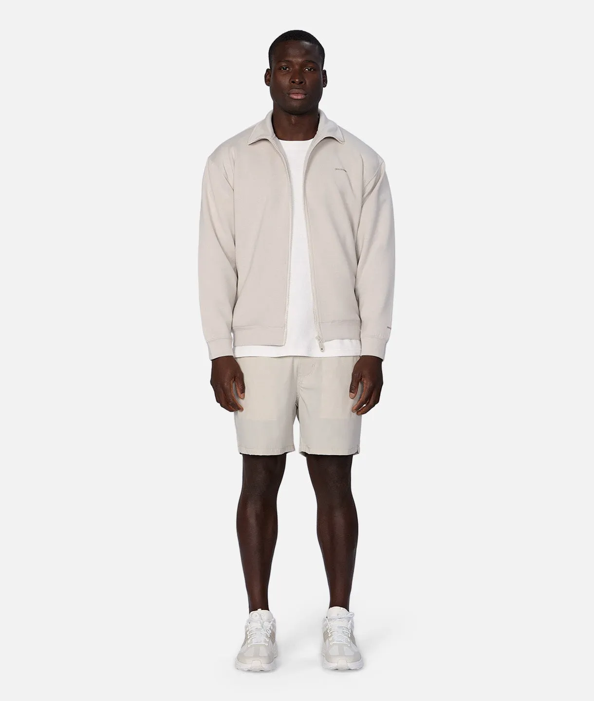 The Zip Thru Track Top - Stone