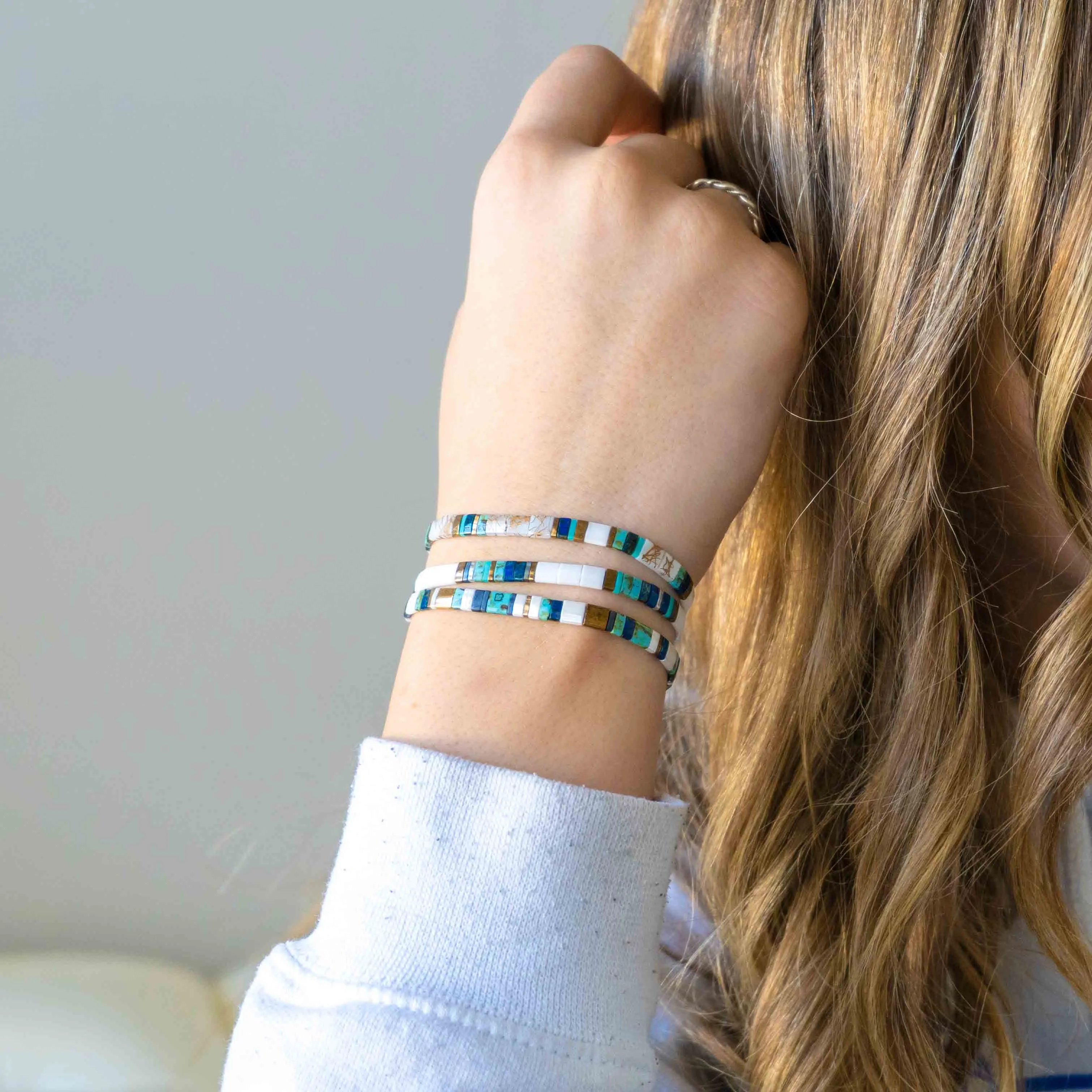 TIDAL WAVE - Tila Bead Bracelets Stack