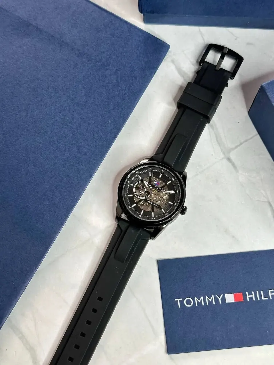 Tommy Hilfiger Modern Automatic Men's Watch | Premium 43mm, Open Front & Back Machinery