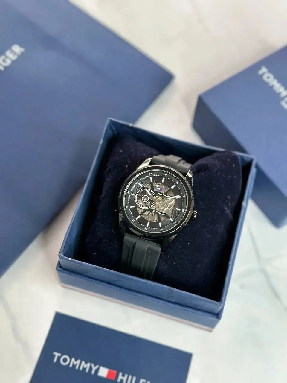 Tommy Hilfiger Modern Automatic Men's Watch | Premium 43mm, Open Front & Back Machinery