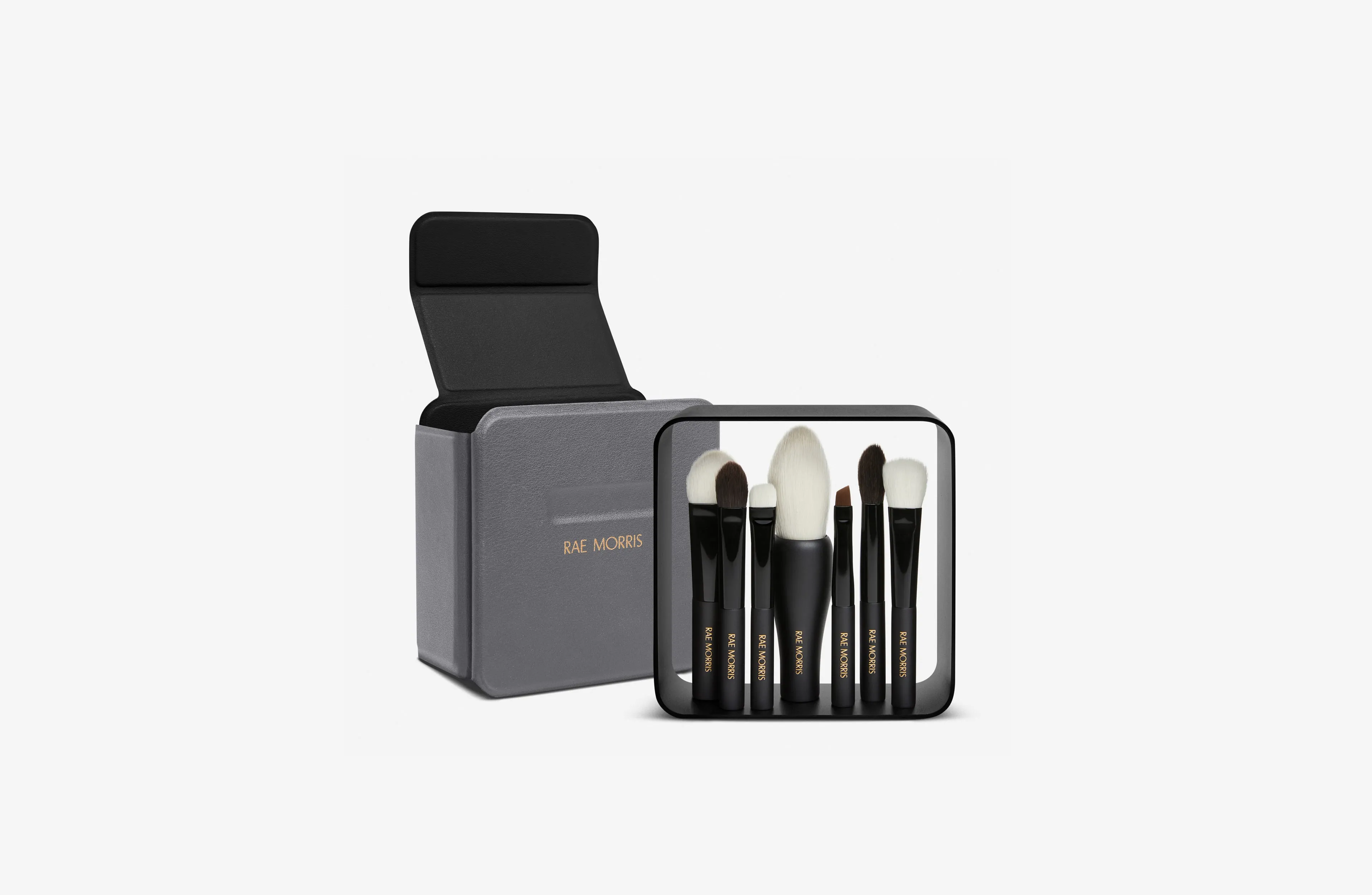 TRAVEL BRUSH SET (BLACK/GREY CASE)
