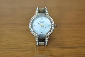 Vintage Luxe Silver Tone Diamond Women's Watch - Luxe Ladies Watch - Working!