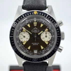 Vintage Mondaine Incabloc 200 Steel Chronograph Valjoux 7784 TROPICAL Watch