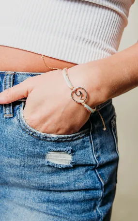 Wave Charm Wax Cord Bracelet - Final Sale