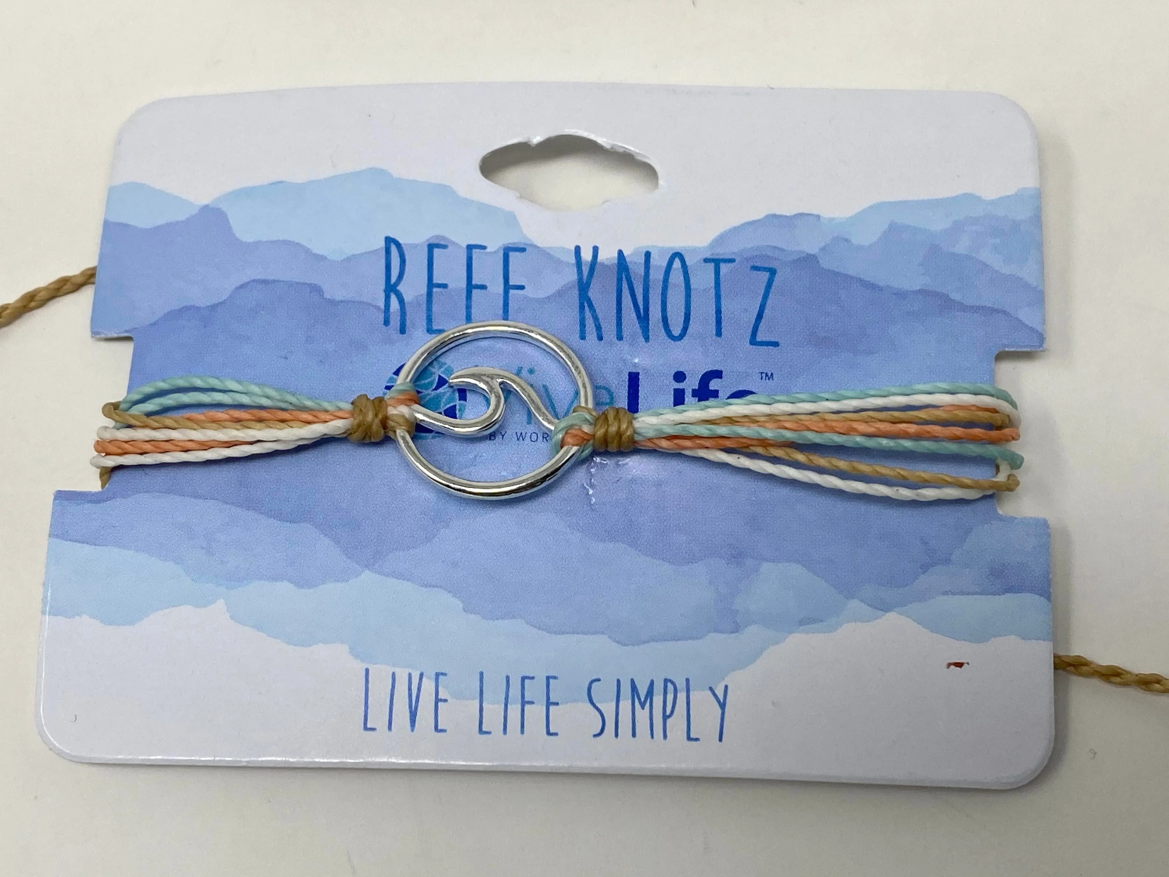 Wave Charm Wax Cord Bracelet - Final Sale