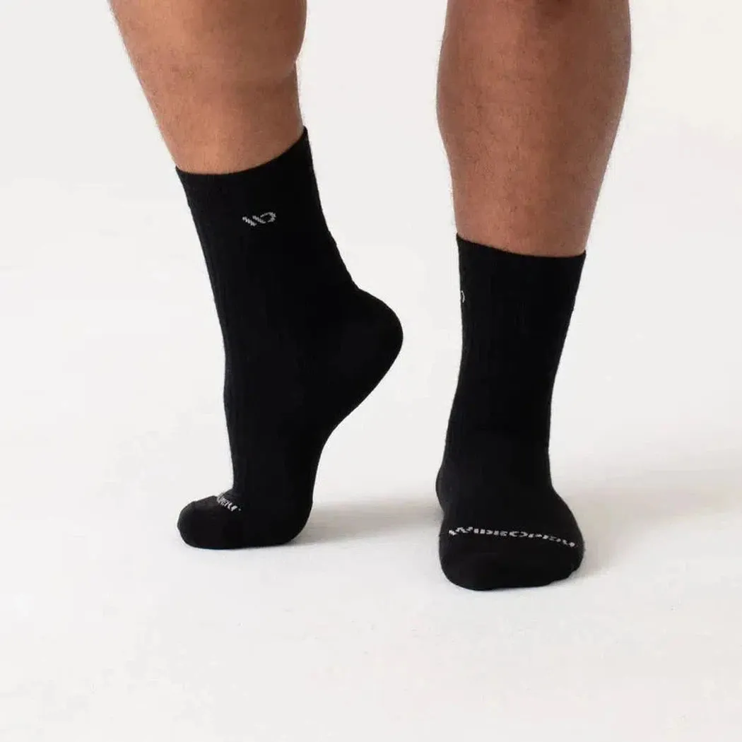 Wide Open Men's Solid Cushioned Micro Crew Socks