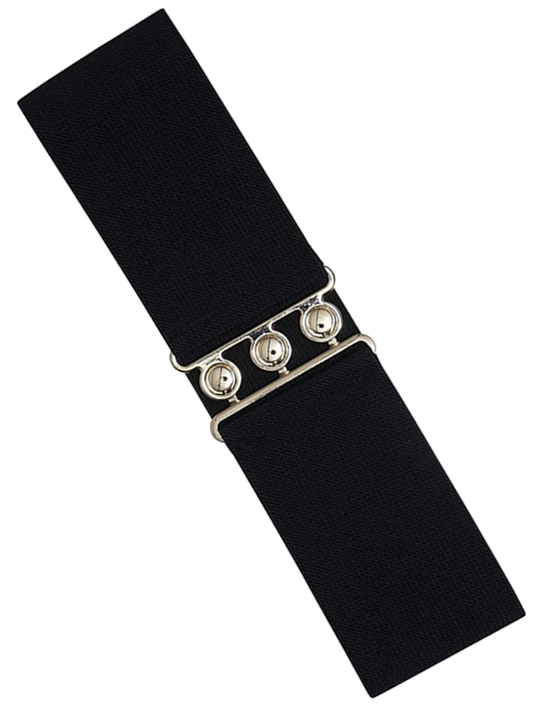 Women's Wide Elasticated Belts - Black