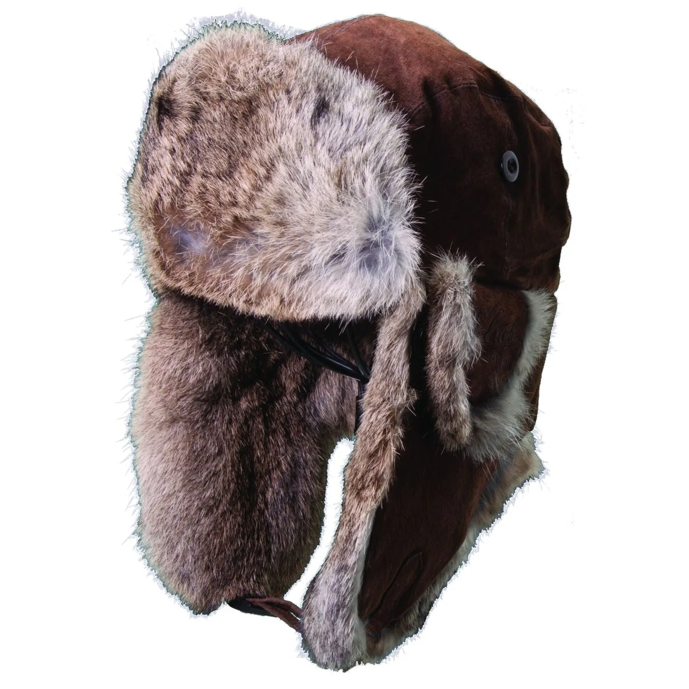 Woolrich Suede Trapper with Rabbit Fur Earflaps